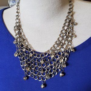 16" Stinaless Steel Rhinestone Bib Style Necklace Casual Women Fashion Design